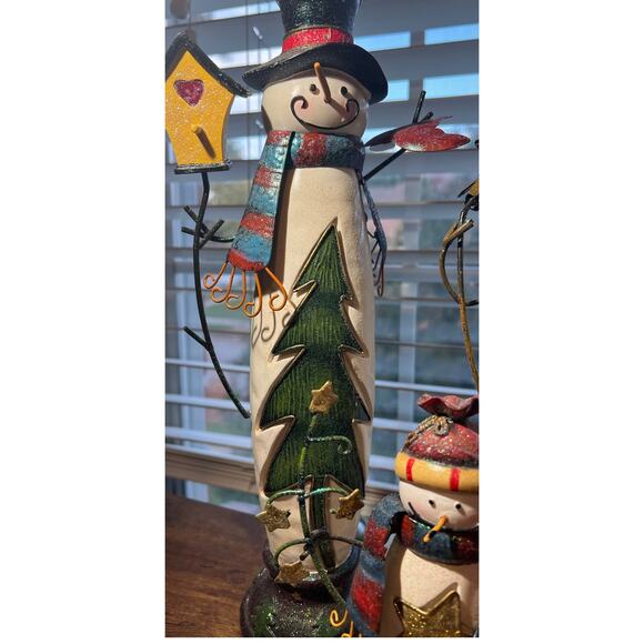 Set of 3 Holiday Winter Christmas Table top Decorative Snowmen Various Sizes - Picture 10 of 12